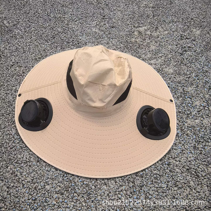 air-cooled sun hat with removable USB fans and wide neck protection Kalsten