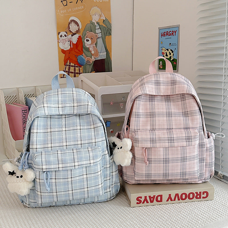 Stylish Checkered Pattern Backpack Kalsten