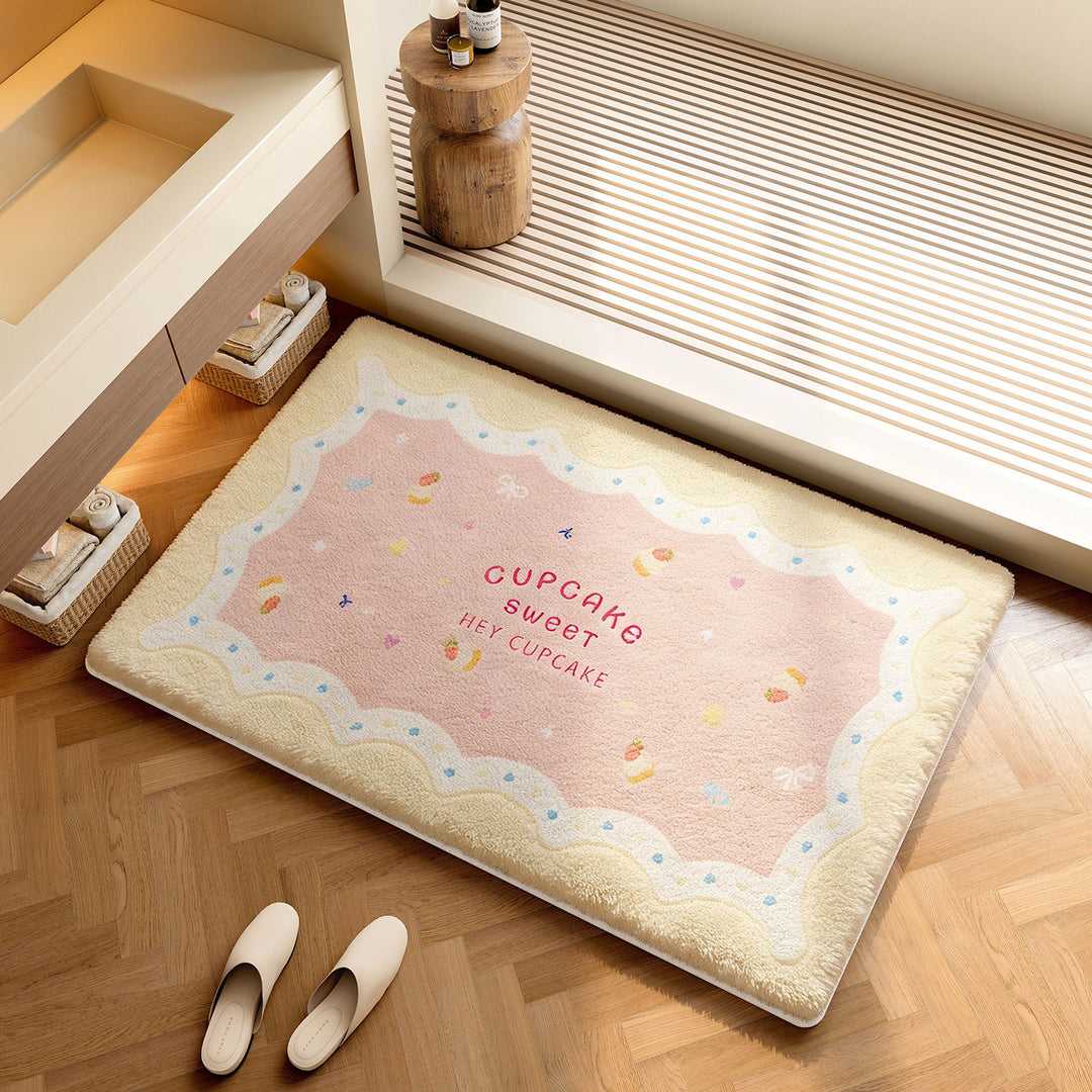 Playful Cartoon-Themed Plush Bath Mat