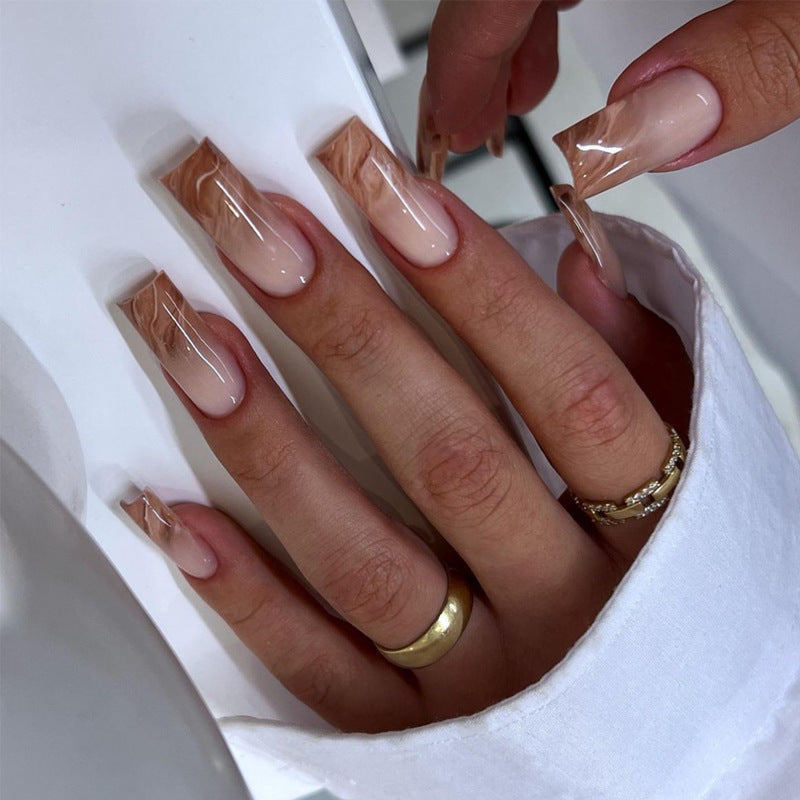 Elegant Marbled Press-On Nail Extensions Kalsten