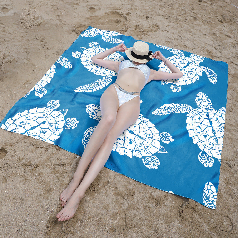 Beach blanket with sweet turtle motif Kalsten