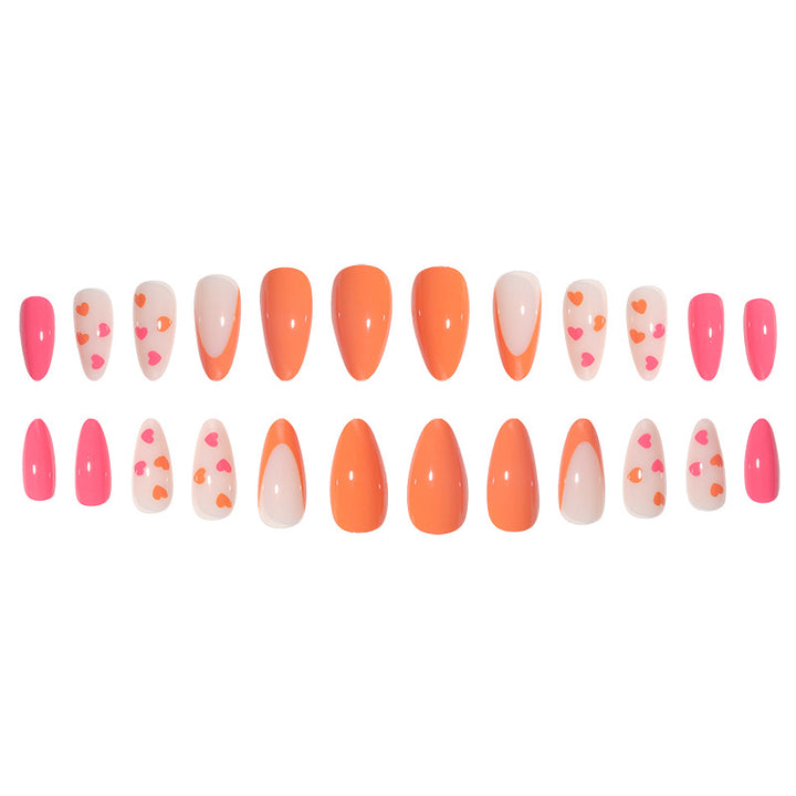 Artistic Heart-Adorned Nail Extensions Kalsten