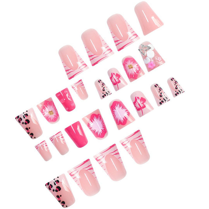 Floral-Decorated Press-On Nail Set Kalsten