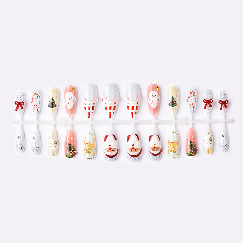 Festive Holiday-Themed Press-On Nail Art Set Kalsten