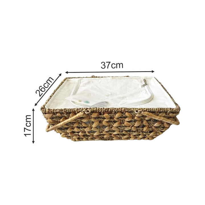 Decorative storage basket with transparent lid
