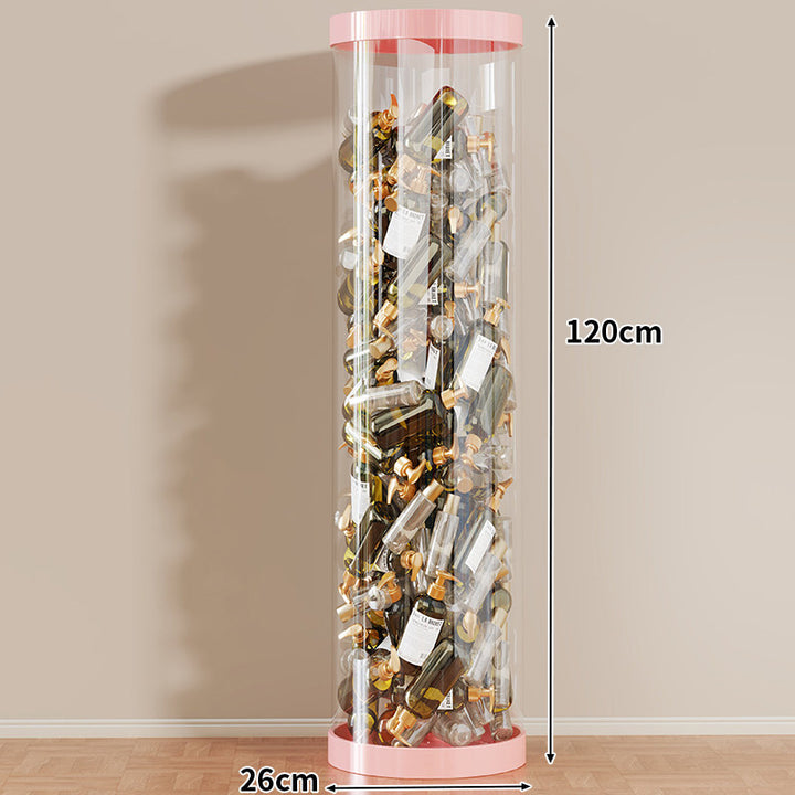 Tall Clear Acrylic Vertical Display Cylinder for Mini Perfume & Sample Bottle Collection