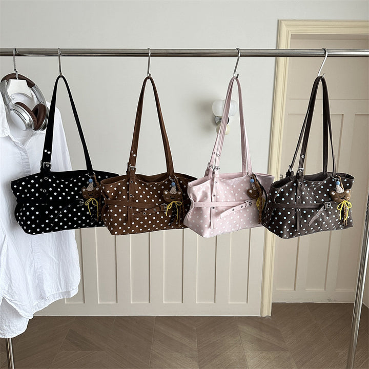 Polka Dot Decorative Shoulder Tote Bag