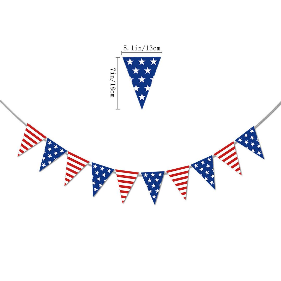 Unisex nan bunting with star motifs and stripes, weatherproof polyester party decoration Kalsten