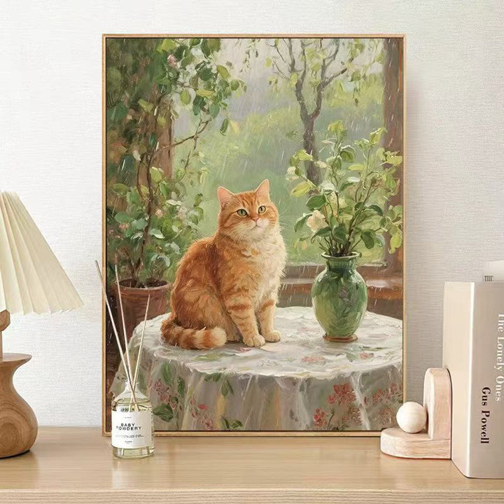 Cat-Themed Nature Wall Art Print Kalsten