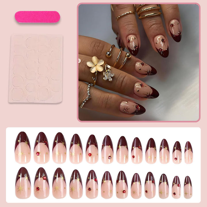 Acrylic nail set with glamorous embellishments and elegant accents Kalsten