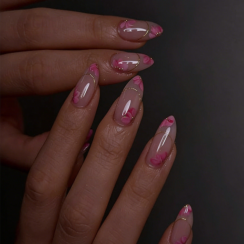 Artificial nails with floral decorations Kalsten