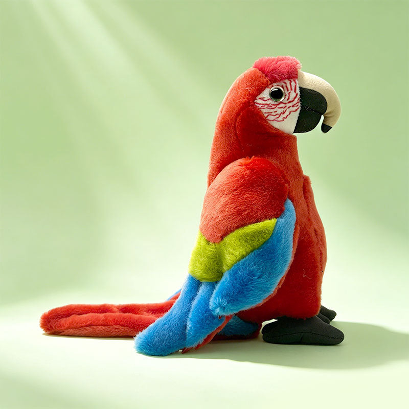 Lifelike Plush Parrot Toy with Embroidered Beak and Poseable Feet Kalsten