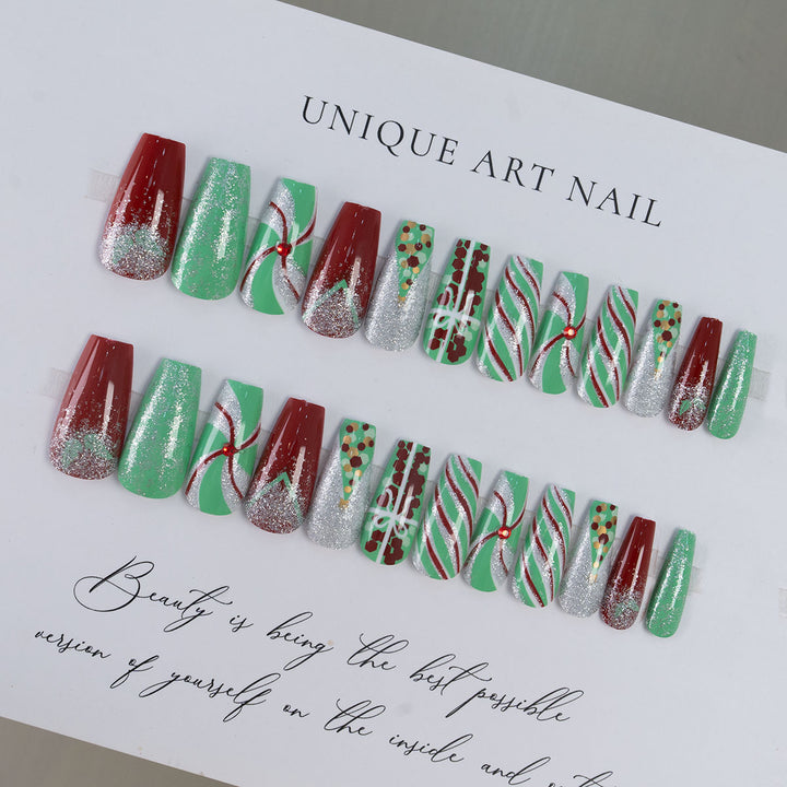 Festive Patterned Press-On Nails