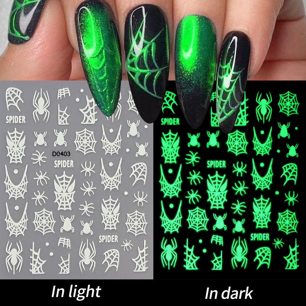 Glow-in-the-Dark Ghost Nail Art Sticker Set