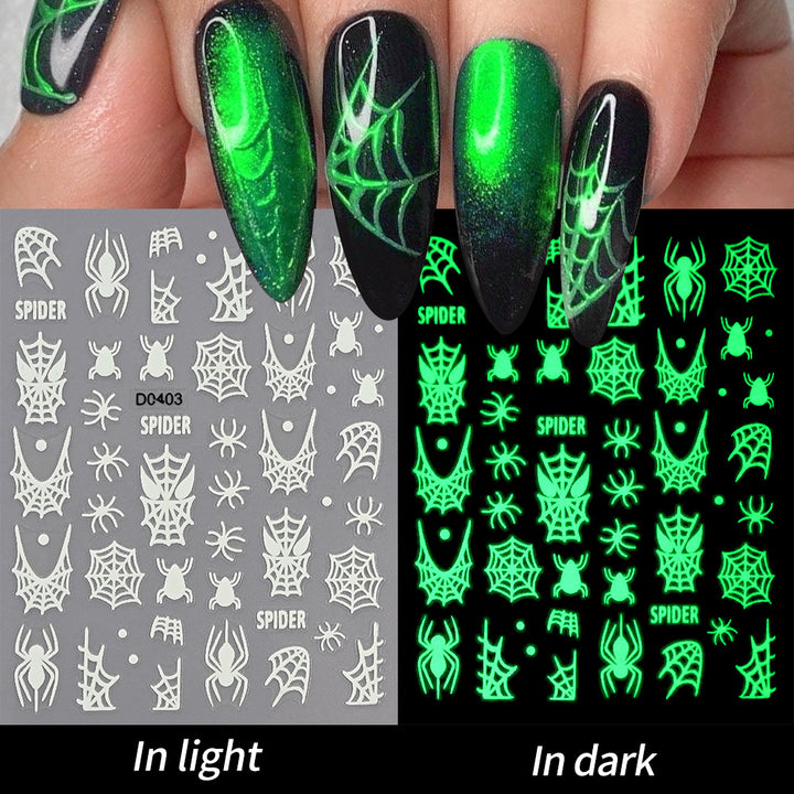 Glow-in-the-Dark Ghost Nail Art Sticker Set