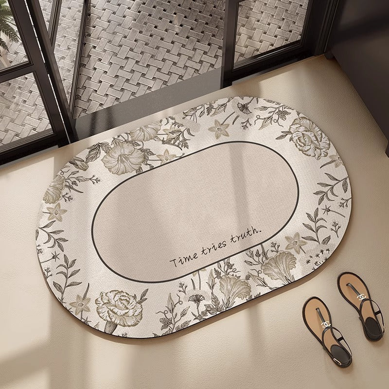 Floral Embroidered Bath Mat Kalsten