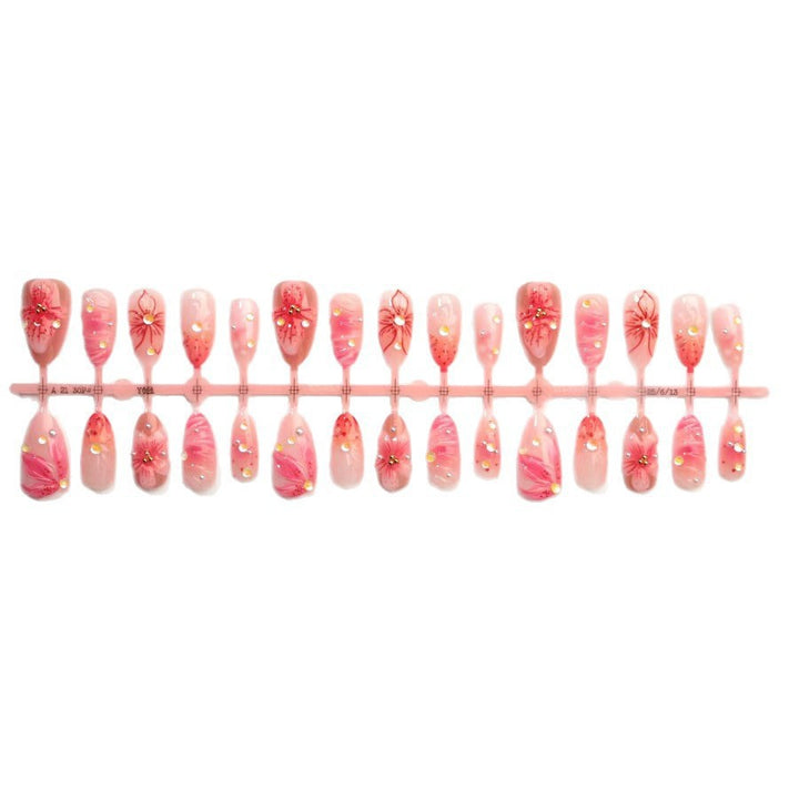 Elegant Floral Press-On Nail Set Kalsten