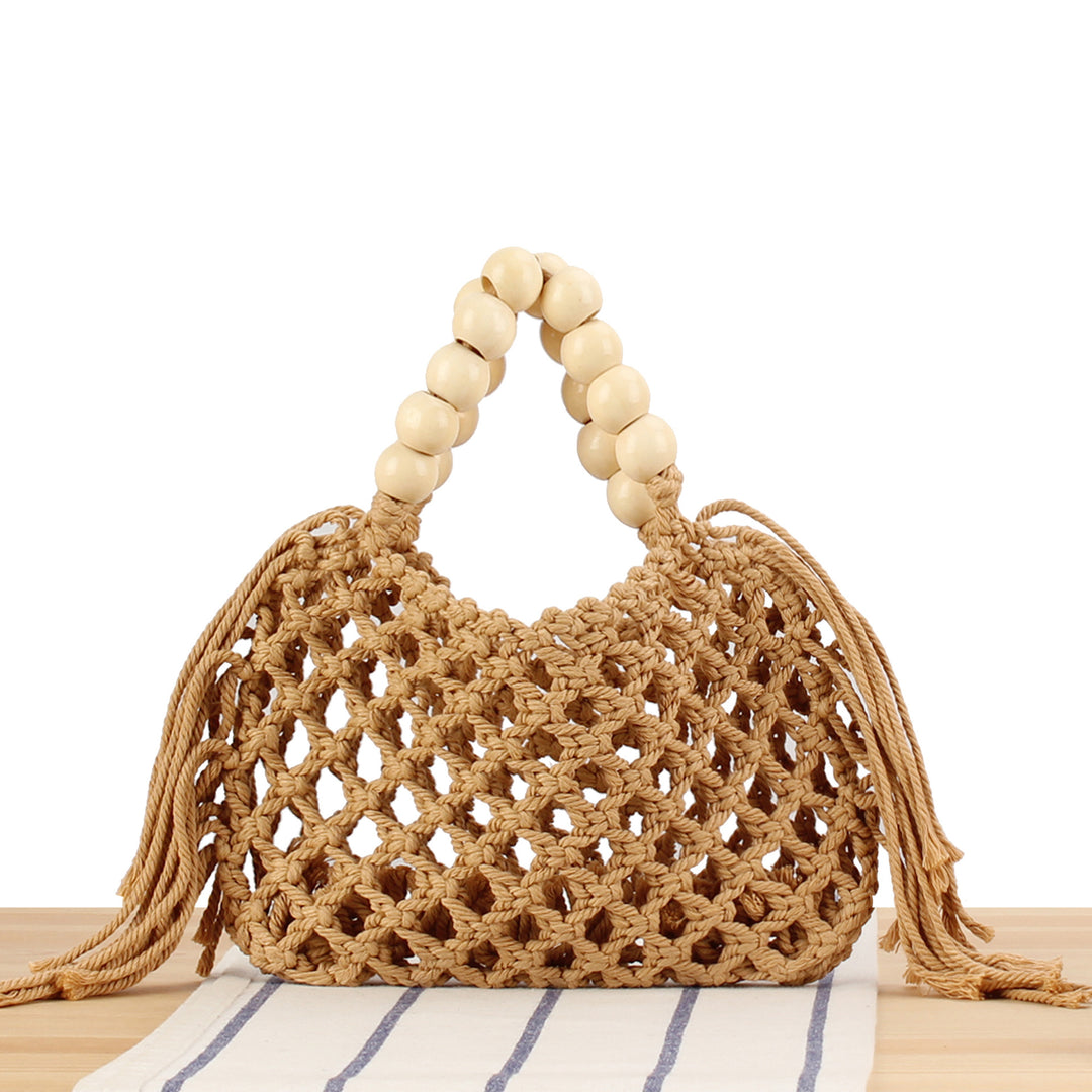 Macrame Handbag with Wooden Handles Kalsten