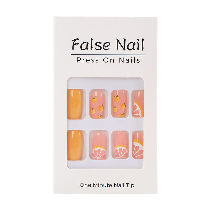 Artificial Nail Set with Fruity Lemon Design Kalsten