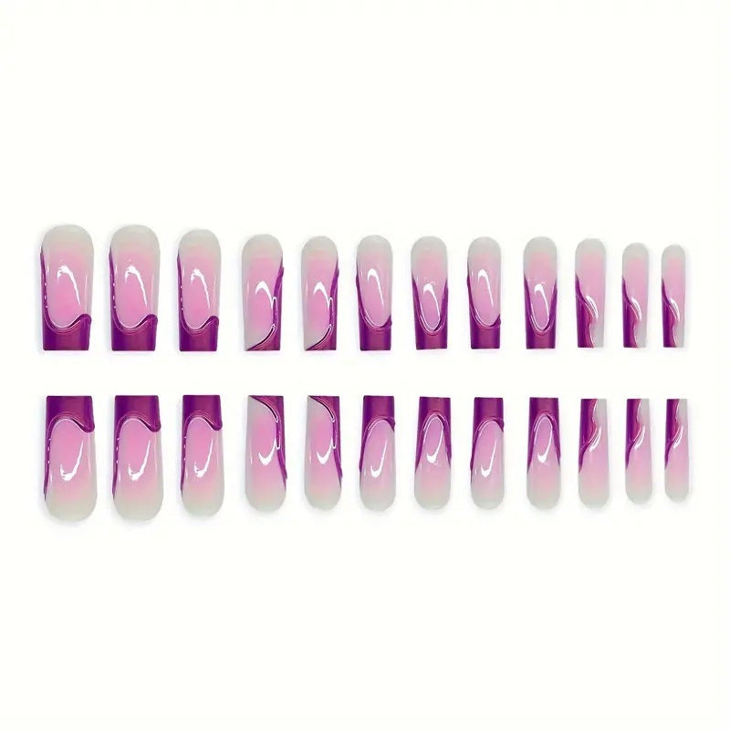 Artistic Glassy Nail Extensions Kalsten