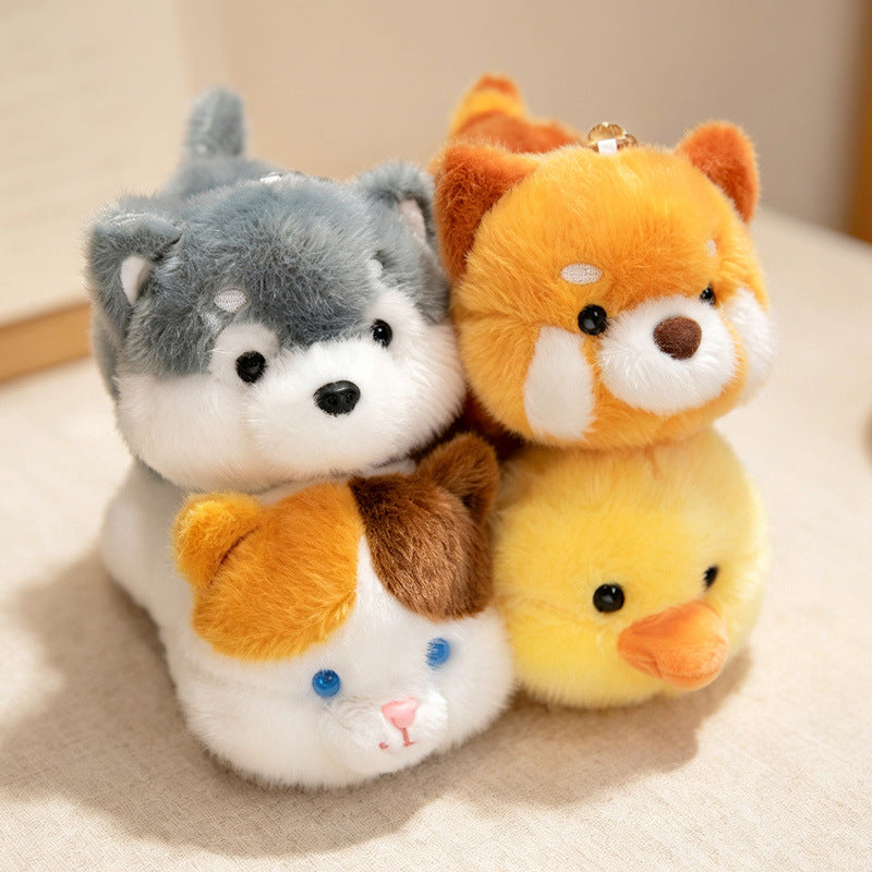 Plush Fox Bag Charm Keychain with Wrist Loop and Soft Faux-Fur Kalsten