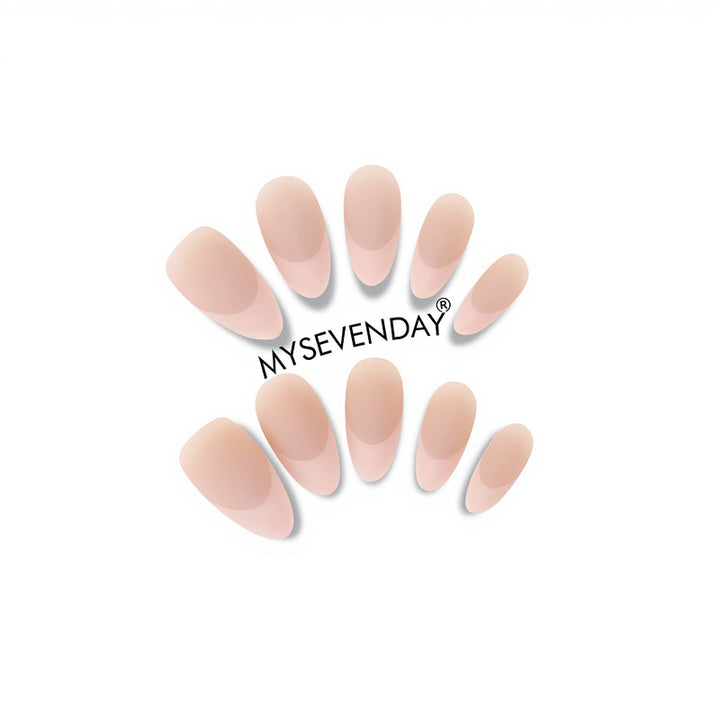 Elegant Press-On Nail Set with Stylish Half-Moon Design Kalsten