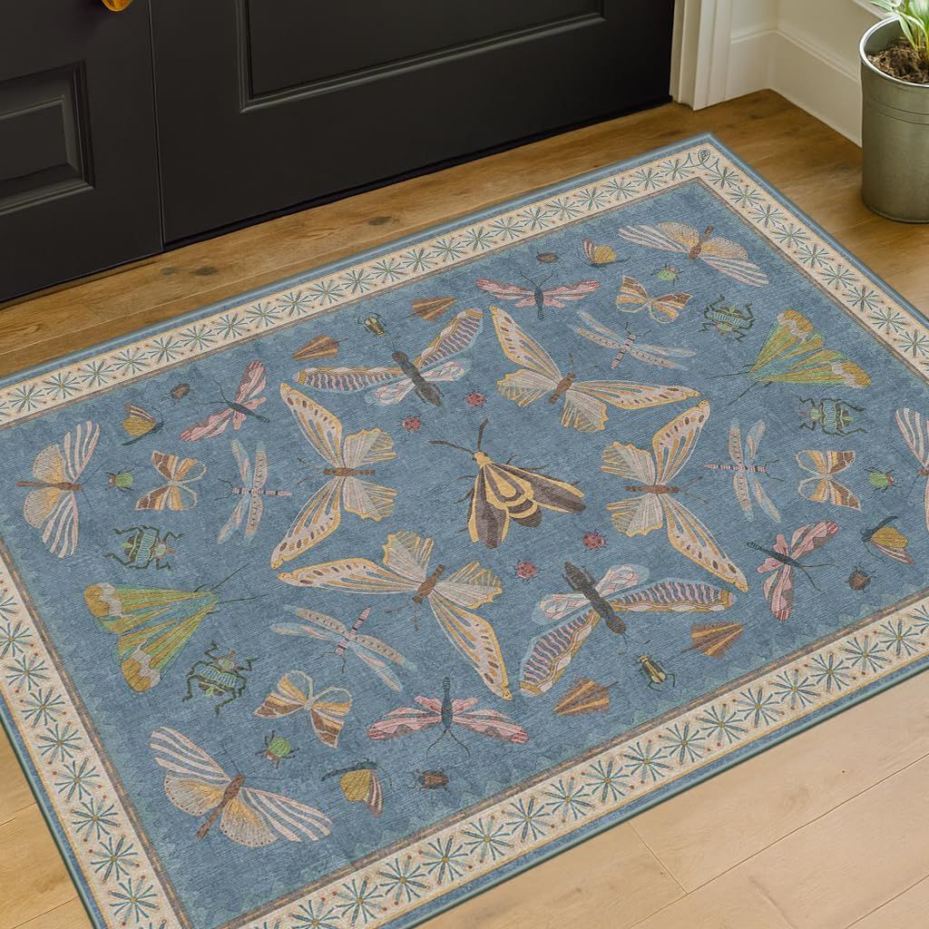 Decorative Butterfly-Themed Area Mat Kalsten