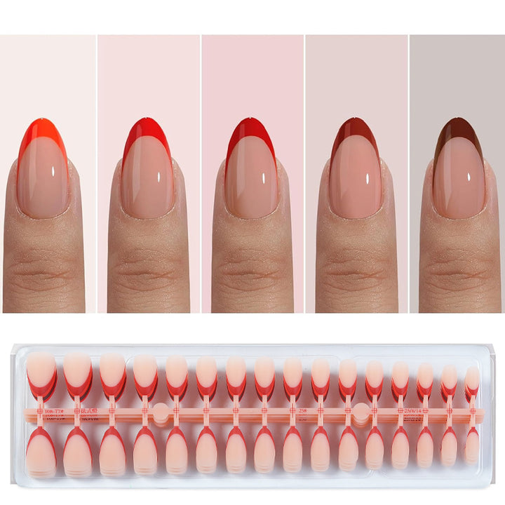 French Tip Press-On Nails with Colorful Edges Kalsten