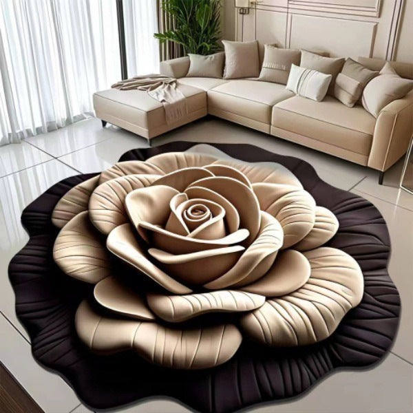 Floral Pattern Plush Area Rug