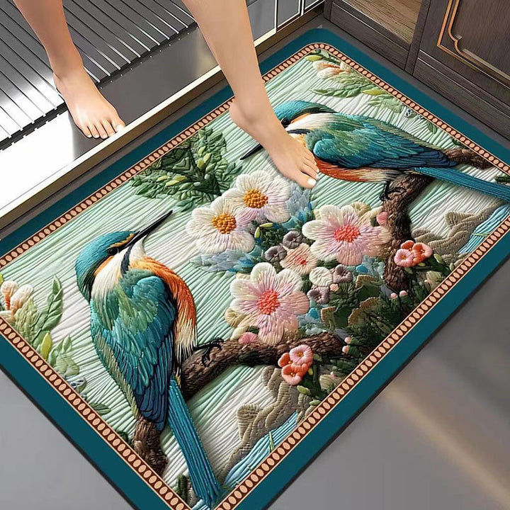 Artistic Floral Bath Mat Kalsten