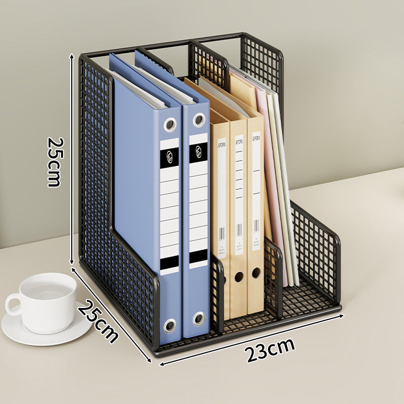 Mesh Grid Desktop File Organizer with Adjustable Vertical Dividers