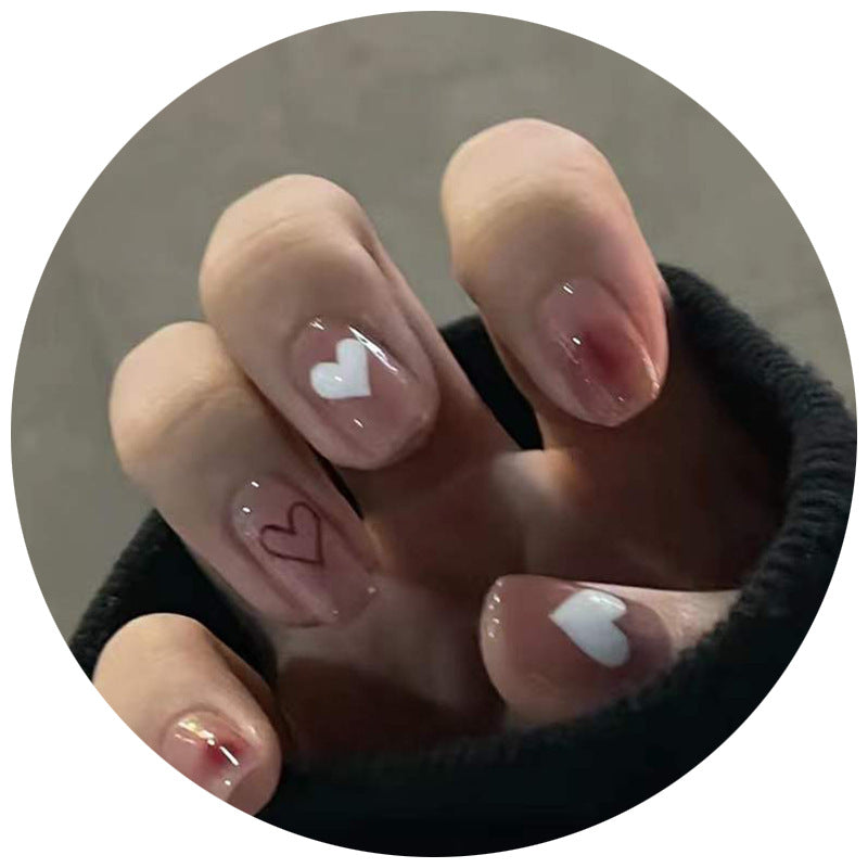 Heart-Embellished Press-On Nail Set Kalsten