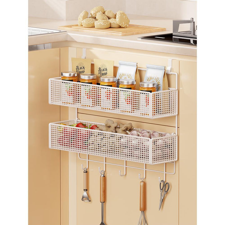Over-Cabinet Three-Tier Mesh Hanging Pantry Organizer with Removable Baskets