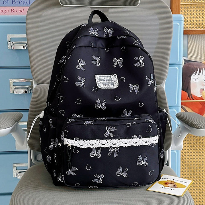 Feminine Bow-Patterned Casual Backpack Kalsten