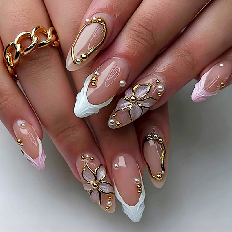 Elegant artificial nails with floral design Kalsten