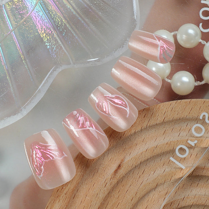 Elegant Glitter-Accent Press-On Nail Set