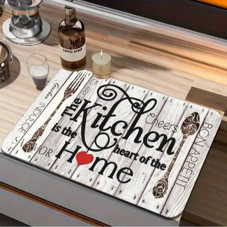 Coffee-Themed Decorative Kitchen Mat