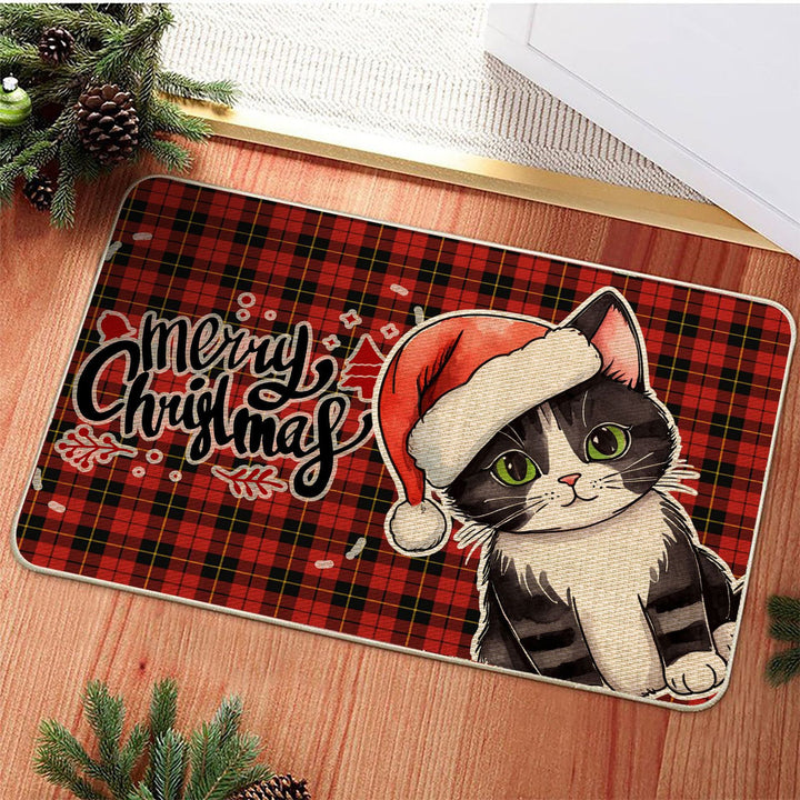 Christmas-Themed Cat Design Welcome Mat Kalsten