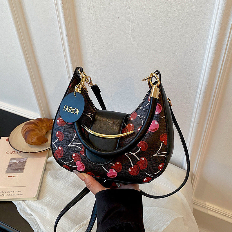 Chic Cherry Print Handbag