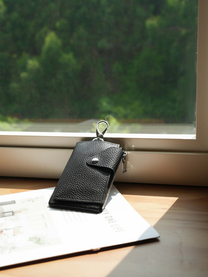 Premium Zippered Leather Card Holder