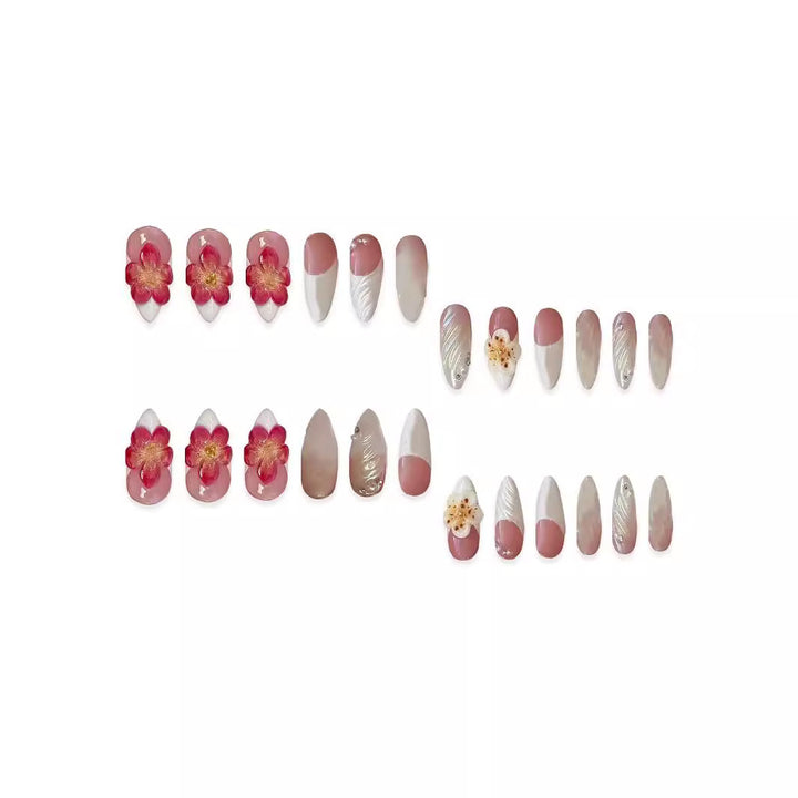 Floral 3D Acrylic Nail Enhancements Kalsten