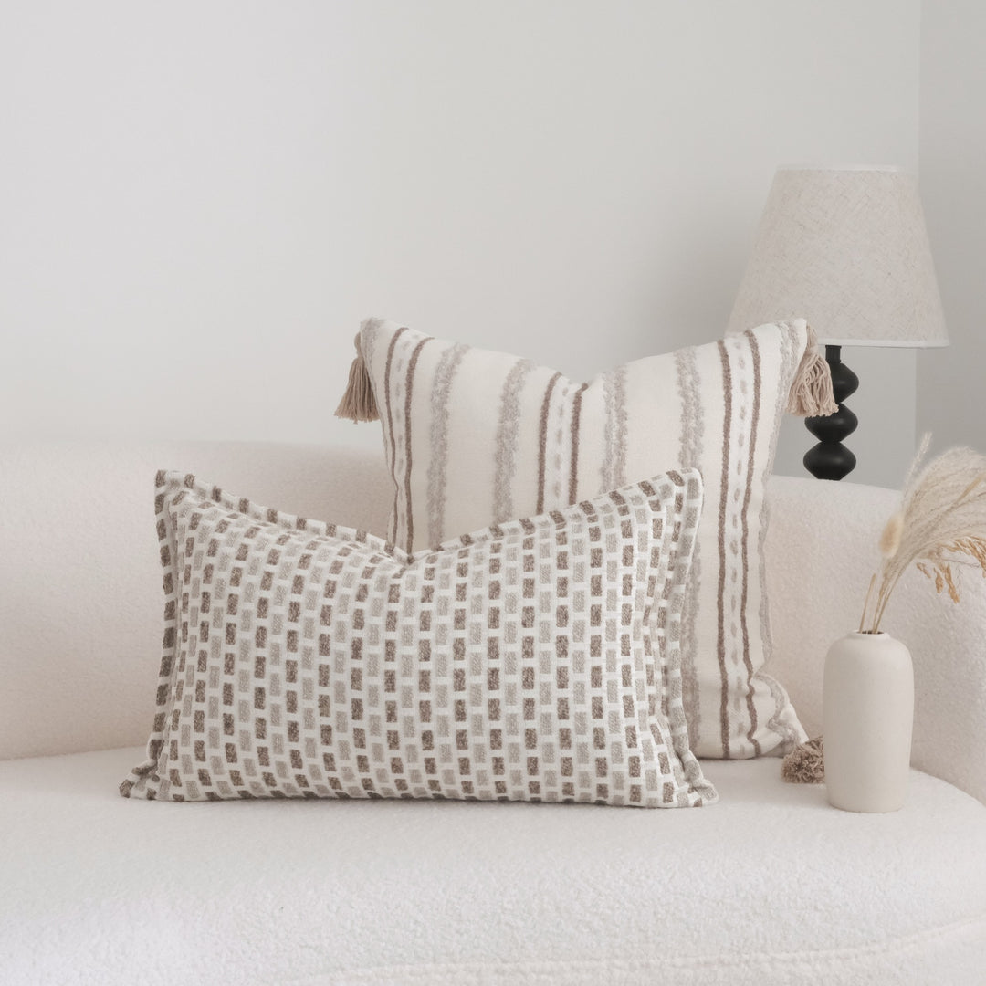 Textured Woven Throw Pillow for Sofa Decor