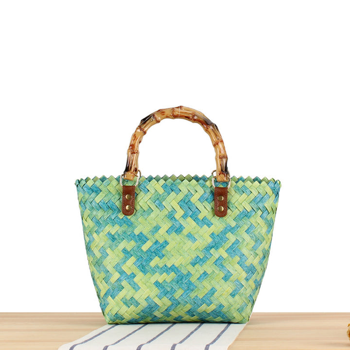 Elegant basket bag with bamboo handles Kalsten