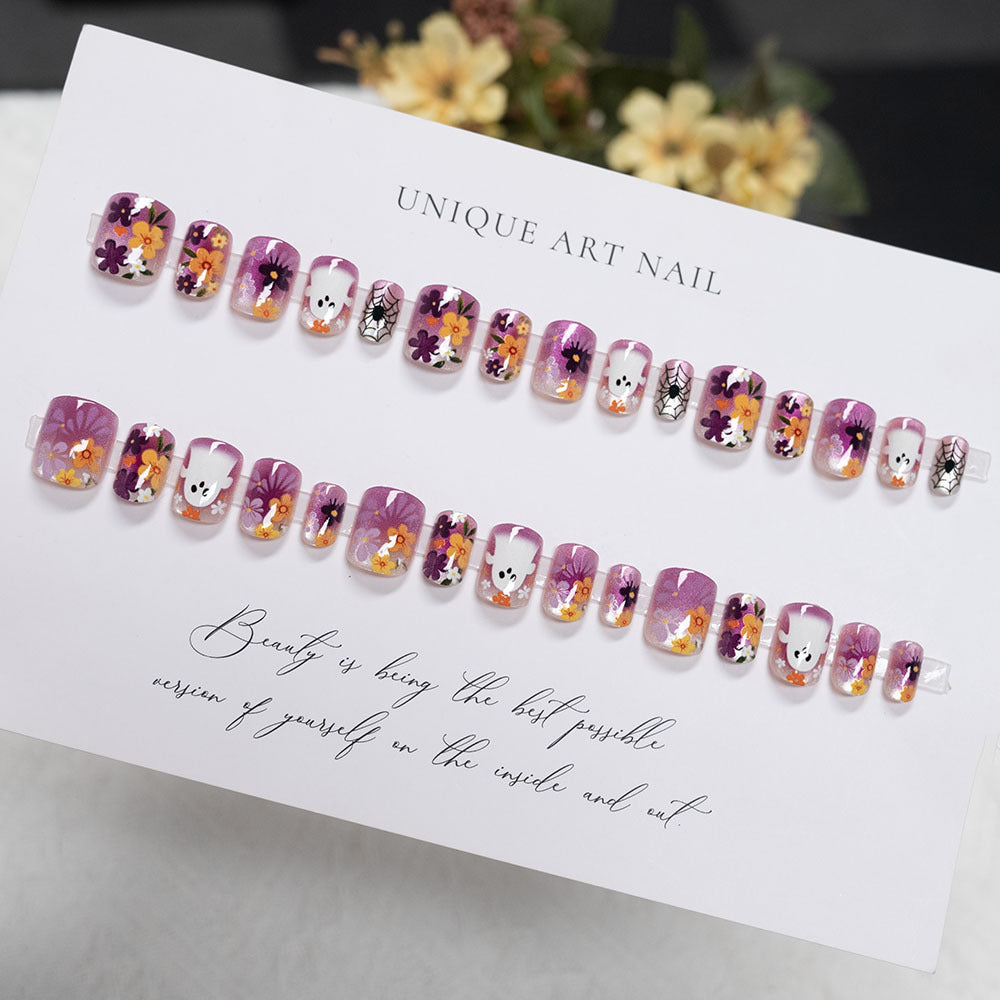Seasonal Floral Themed Press-On Nails