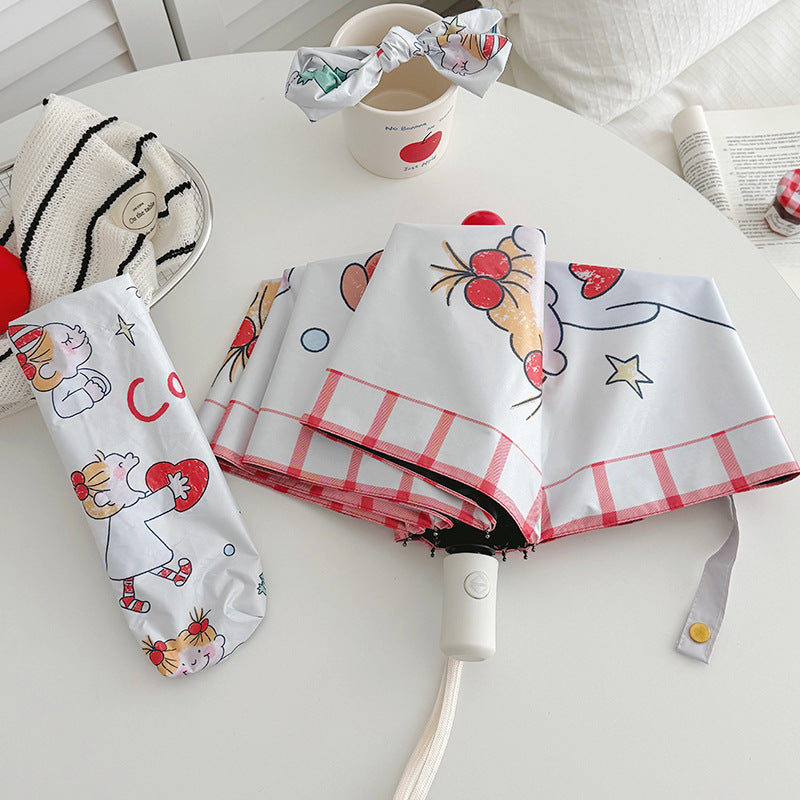 Ladies folding umbrella with playful children's motif Kalsten