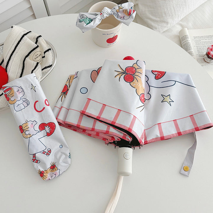 Ladies folding umbrella with playful children's motif Kalsten