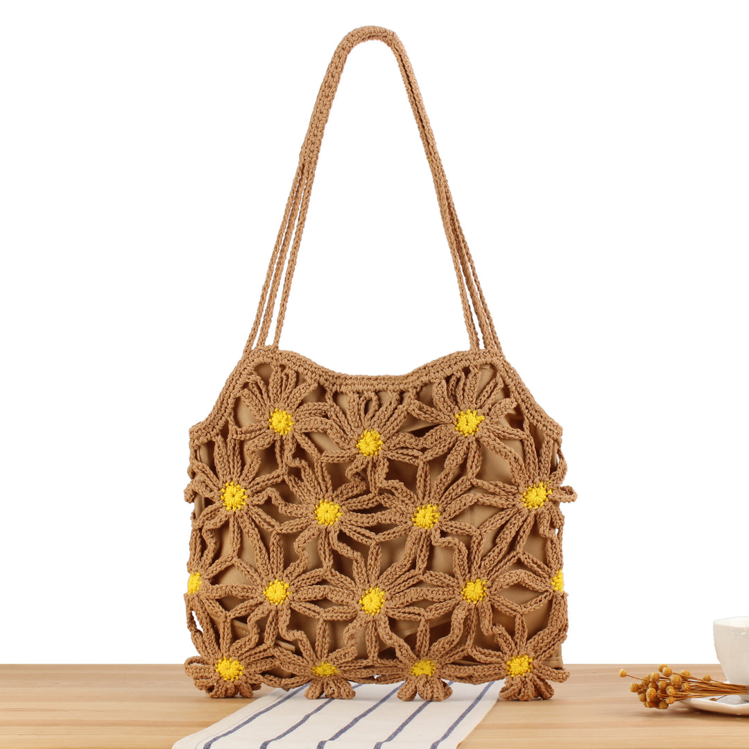 Handcrafted macrame bag with floral accents Kalsten