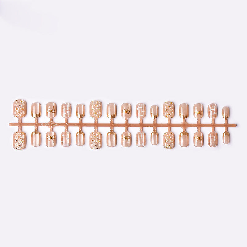 Decorative Gold-Accent Press-On Nail Art Set Kalsten