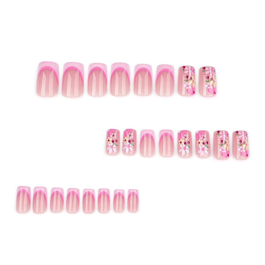 Artful nail design with colorful floral patterns Kalsten