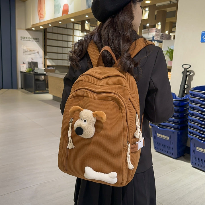 Playful Plush Dog-Themed Backpack